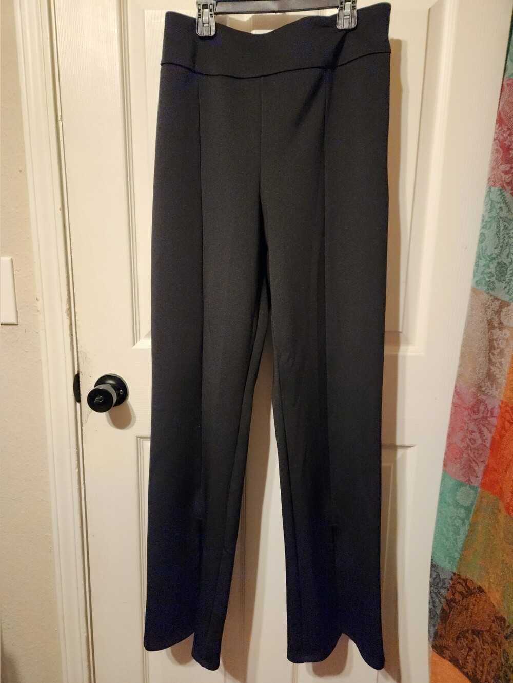 Intempo Black Open Slit Leg Pants | Sz L